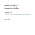 Overview : State Definitions of College and Career Readiness